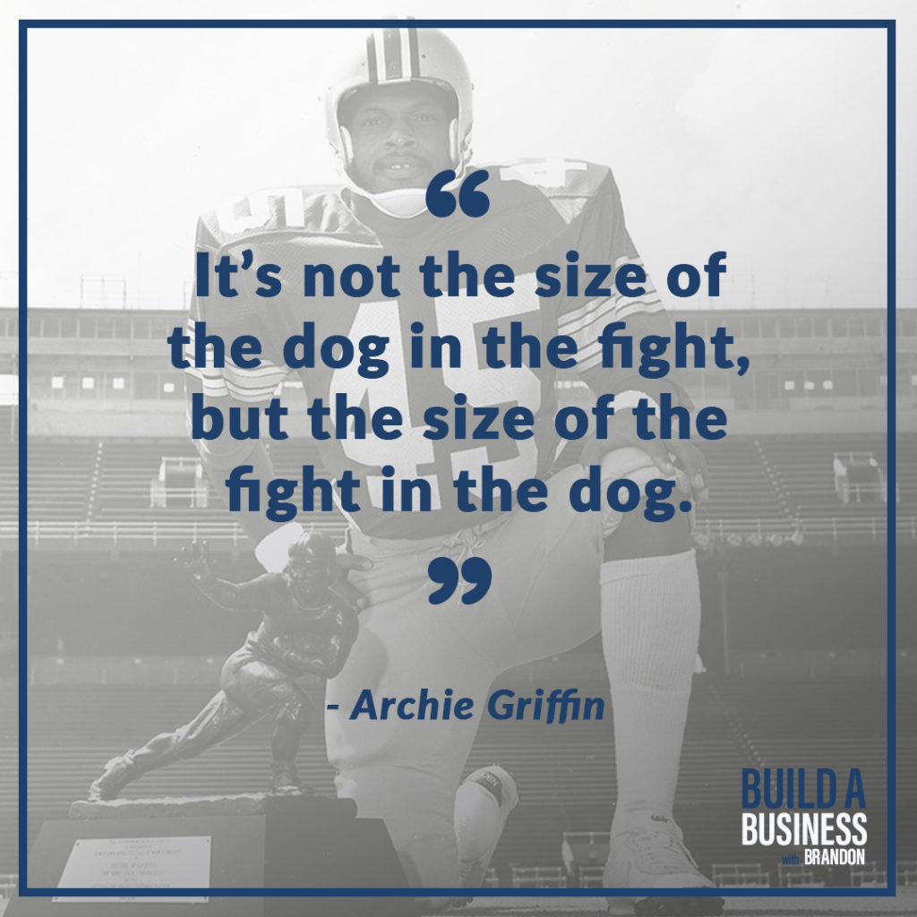 Its not the size of the dog in the fight but the size of the fight in the dog.