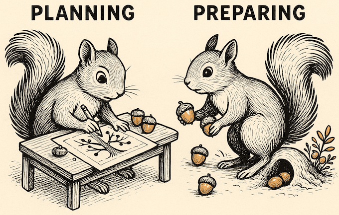 The Squirrel and the Winter’s Whim: The Difference Between Planning and Preparing
