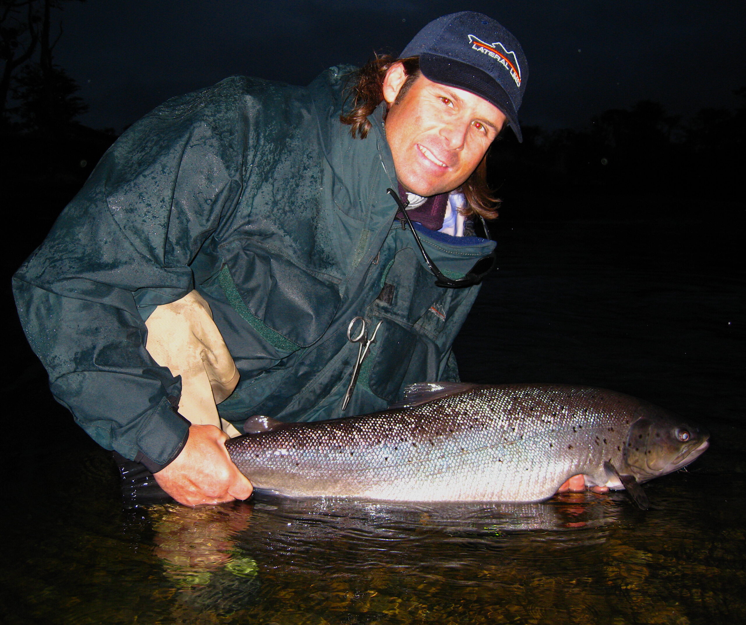 Fly fishing for sea run brown trout Irigoyen River Tierra del Fuego Brandon White